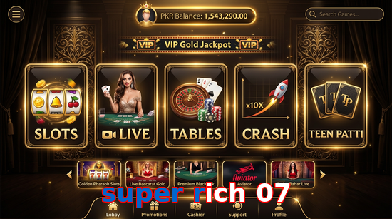 Main screen of Super Rich 07 casino page for PK players